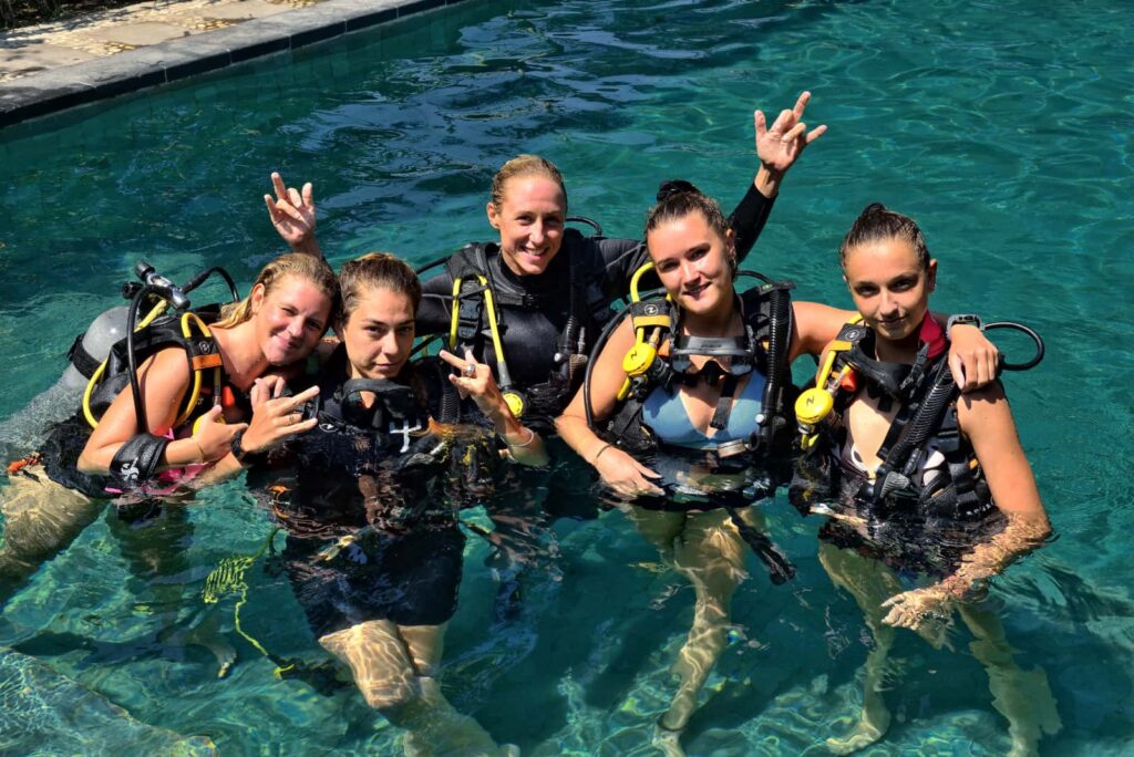 PADI Divemaster Trainees with Instructor Kazi - Trawangan Dive - Gili Islands