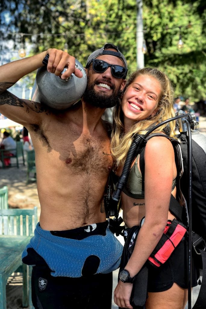 Diving Instructors Ash and Georgie always having fun and smile