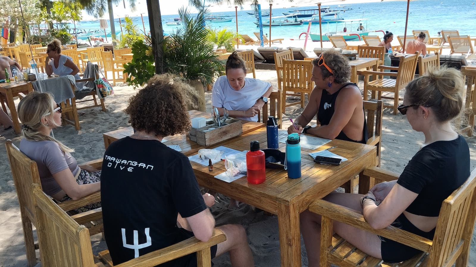 IDC Instructor Development Course by Matt at the beach in front of Trawangan Dive Centre at Gili Trawangan Indonesia